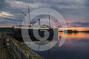 Old steamer Salama in the museum of ancient ships