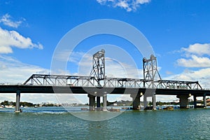 The old steel bridge crosses the Parramatta River
