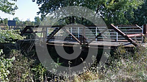 Old steel bridge over a creek