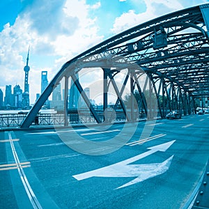 Old steel bridge in shanghai