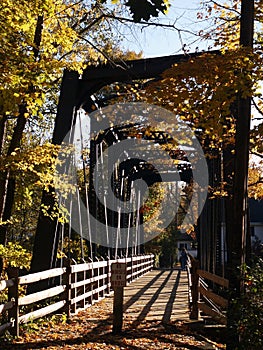 Old steel-truss footbridge