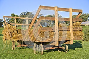 Old steel wheeled hayrack