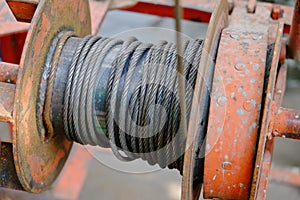 Old steel winch