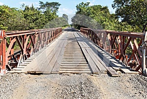 Old steel and wooden Bailey bridge