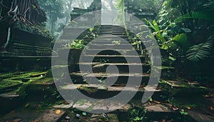 Old steps in jungle
