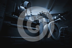 An old but still working lathe.