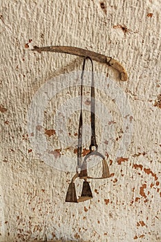 Old stirrup on wall