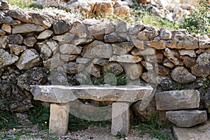 Old stone bench