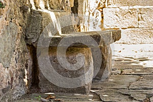 Old stone bench