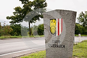 Old stone border post of Upper Austria photo
