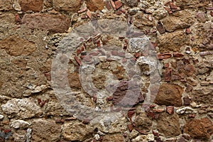 Old stone and brick wall background