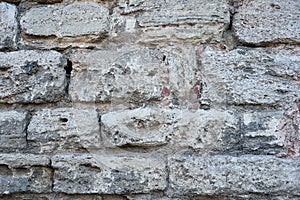 Old stone bricks wall texture close up