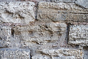 Old stone bricks wall texture close up