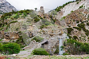 Old stone bridge in Annapurna Conservation Area, Nepal