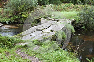 Old stone bridge at the Chaos of Mardoul in Finistere, Brittany