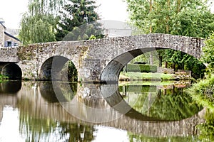 Old Stone Bridge at Lehon Brittany France