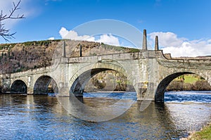 Old Stone Bridge and Reflection in Water