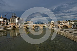 Old stone bridge in Skopje