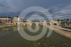 Old stone bridge in Skopje