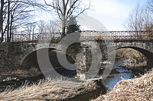 The old stone bridge with two arcs