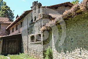 Old stone building of ancient castle in Italy