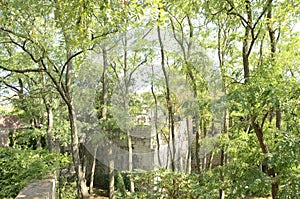 Old stone building in garden