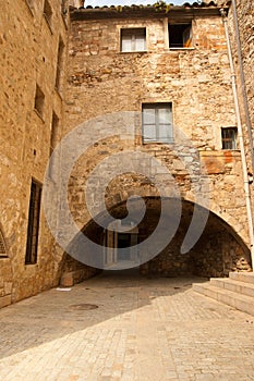Old stone building style Girona