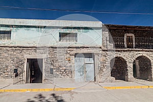 Old stone buildings in Chivay, Pe