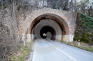 old stone built road tunnel