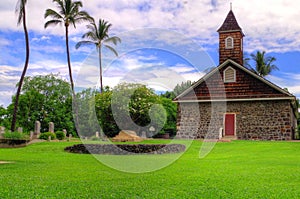 Old stone church in Maui, Hawaii