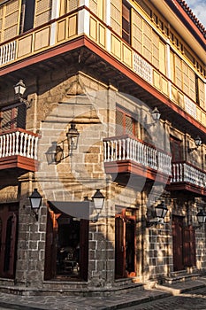 Old stone colonial house in Intramuros district of Manila, Philippin