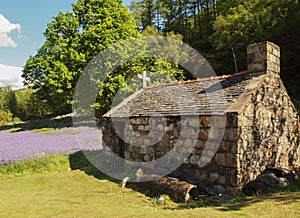 Old Stone Cottage Outhouse in field