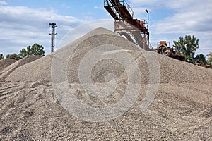 Old stone crushing plant. Gravel mill