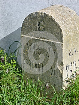Old stone with distance information