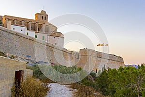 General View from medieval fortress, Ibiza, Eivissa island, Balearic Islands, Spain