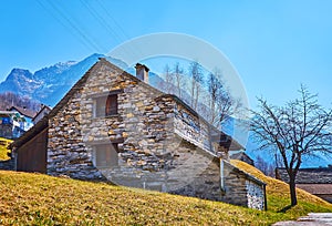 The old stone house in Frasco, Valle Verzasca, Switzerland photo