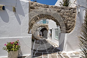 Old stone house in Naoussa town, Paros island, Greece