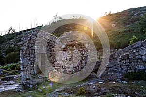 Old stone house in pasture