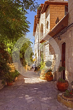 Old stone house in Safed, Upper Galilee, Israel photo