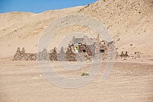 Old stone house in Sahara desert in Egypt, Africa