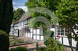 Old stone house with wooden windows