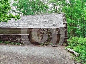 Old stone house in the woods