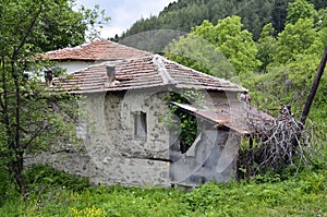 Old stone houses in Kormisosh reserve in Bulgaria