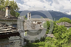 Old stone houses in the village Dilofo of Zagoria, Epirus, Western Greece