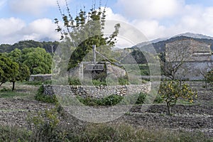 Old stone irrigation ditch in disuse