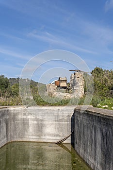 Old stone irrigation ditch in disuse