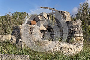 Old stone irrigation ditch in disuse