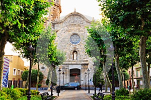 Old stone medieval Church of St Nicolau, it is known as the Cathedral of the Coast in Malgrat de Mar, Catalonia, Barcelona, Spain. photo