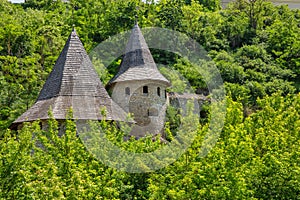 Old stone medieval Polish Gate in Kamianets-Podilskyi fortress, Ukraine