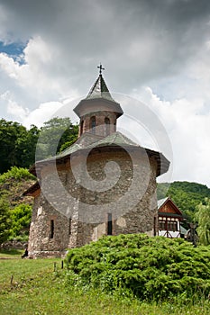 Old stone monastery in rural Romania